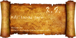 Kálazdy Imre névjegykártya