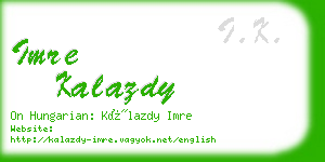 imre kalazdy business card